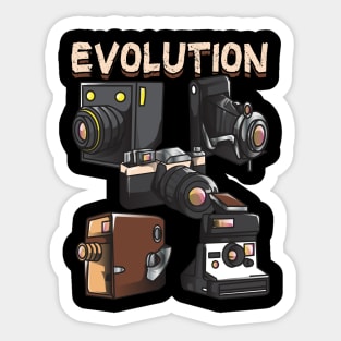 Vintage Evolution of the Camera Photography Sticker